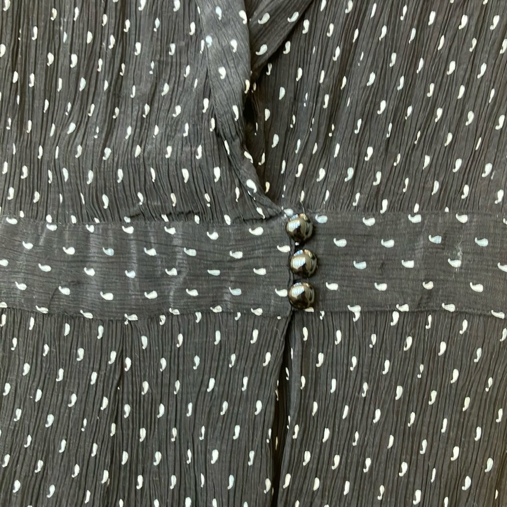 Vintage Liz Claiborne V-Neck Midi Dress with Cream Print 4P - Picture 4 of 7